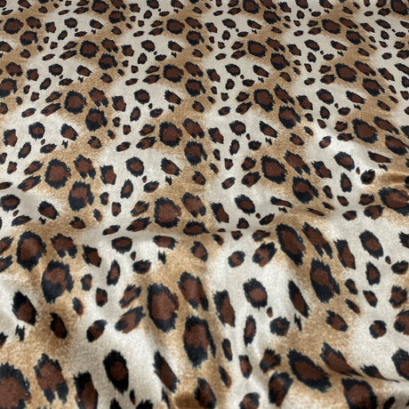 Stretch Velvet Fabric Leopard Print 60" Wide