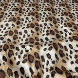 Leopard Print Stretch Velvet Fabric - 92% Polyester 8% Spandex, Leopard Print, 60" Width (1 Yard)