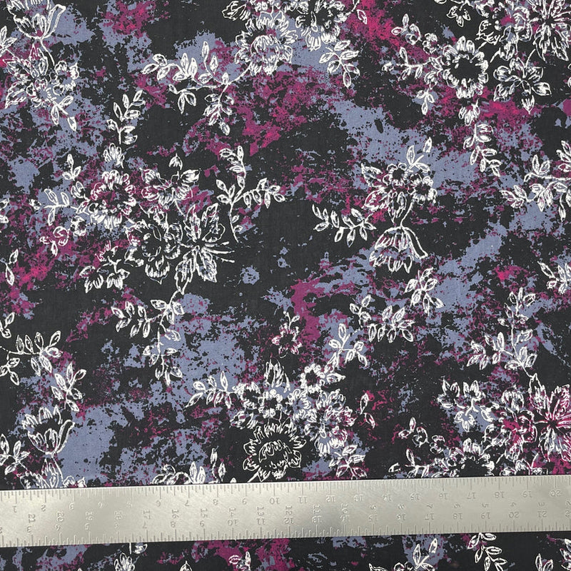 1 Yard ITY Knit Floral Print Fabric for Dresses and Apparel 60 Inches Wide