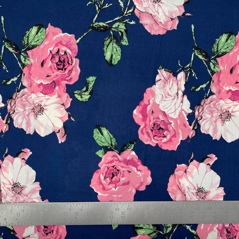 1 Yard ITY Knit Floral Print Fabric For Dresses and Apparel 60 Inches Wide