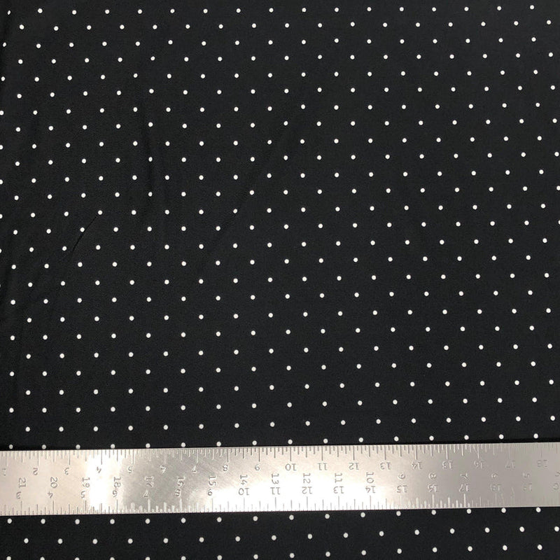 1 Yard Techno Crepe Knit Pin Polka Dot Print Fabric Stretch Textured 60 Inch Width