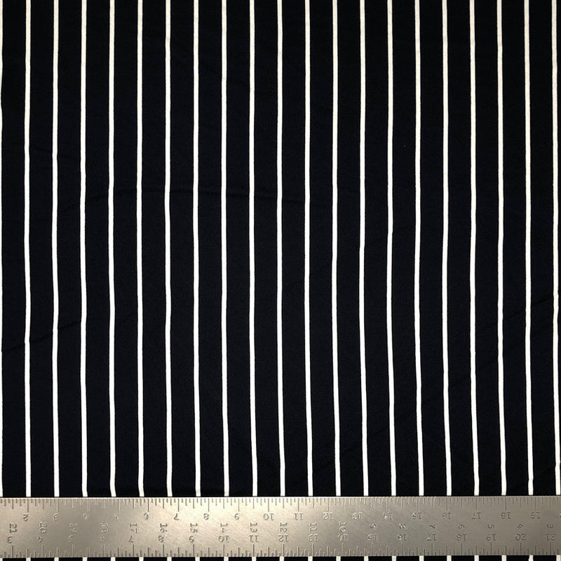 1 Yard Techno Crepe Knit Vertical Summer Stripe Print Fabric Lightweight Stretch 60 Inch Width