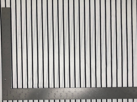 1 Yard Techno Crepe Knit Vertical Summer Stripe Print Fabric Lightweight Stretch 60 Inch Width