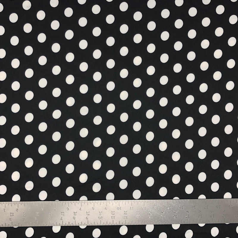 1 Yard DTY Double Sided Brushed Knit Big Polka Dot Print Fabric For Dresses Tops Leggings 60 Inch Wide