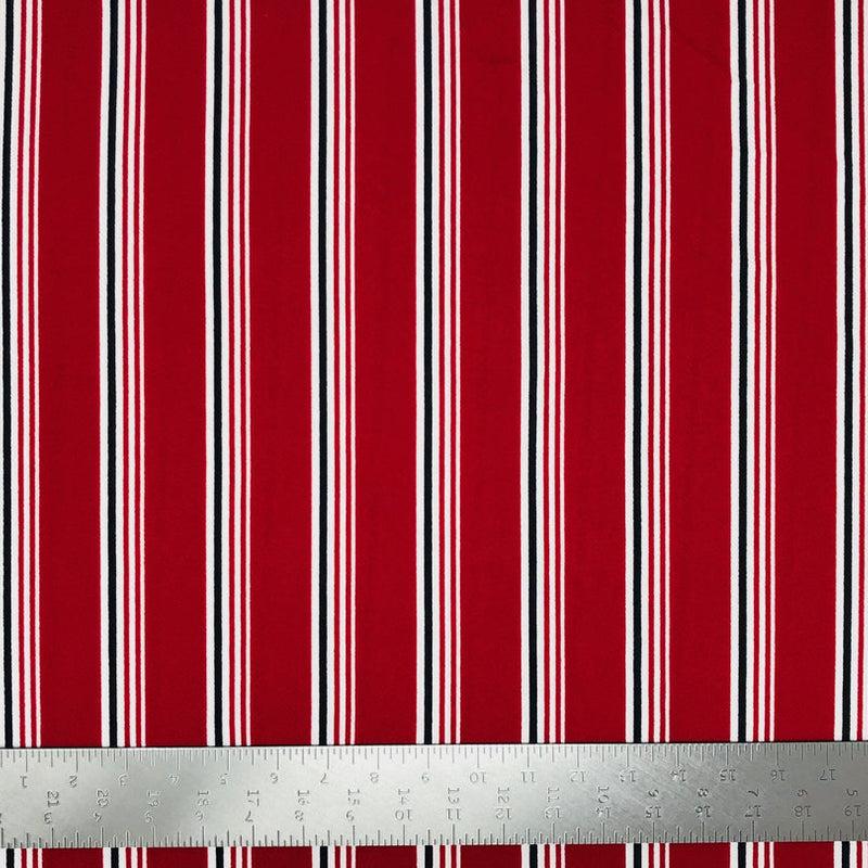 1 Yard Liverpool Knit Stripe Print Fabric Medium Weight Stretch Material for Garments 58 60 Inch