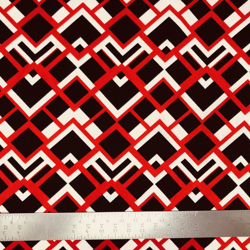 1 Yard Liverpool Knit Geometric Print Stretch Fabric Medium Weight for Dresses, Pants, and Tops 58 60 Inch