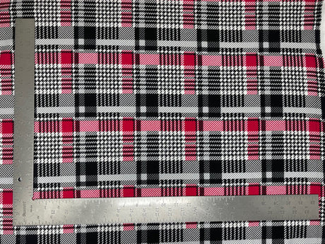 1 Yard Liverpool Knit Plaid Print Fabric – Medium Weight Stretch Fabric for Apparel and Décor 58" 60" Width