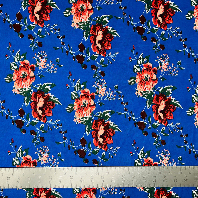 1 Yard Soft ITY Knit Floral Print Fabric For Dresses Tops Skirts Apparel Projects 60 Inch Wide