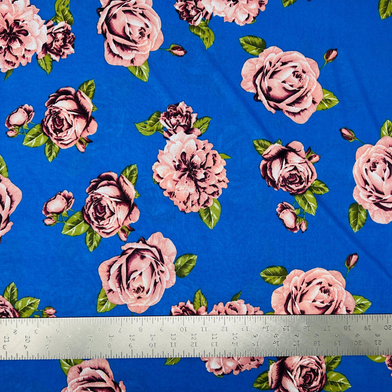 1 Yard ITY Knit Floral Print Fabric for Apparel and Dresses 60 Inches Wide