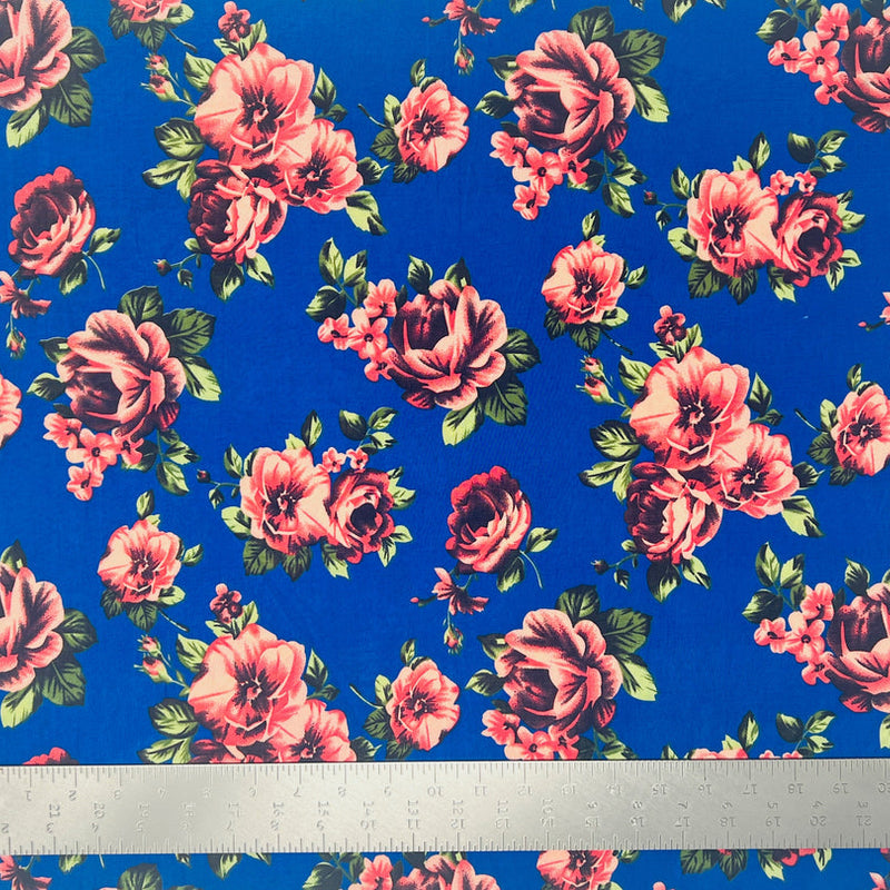 1 Yard Soft ITY Knit Floral Print Fabric For Dresses Tops Skirts Apparel Projects 60 Inch Wide