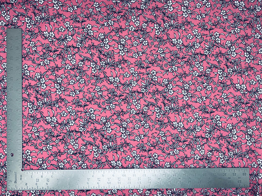 1 Yard Liverpool Knit Floral Print Fabric Stretch Textured Crepe for Garments 58 Inches Width