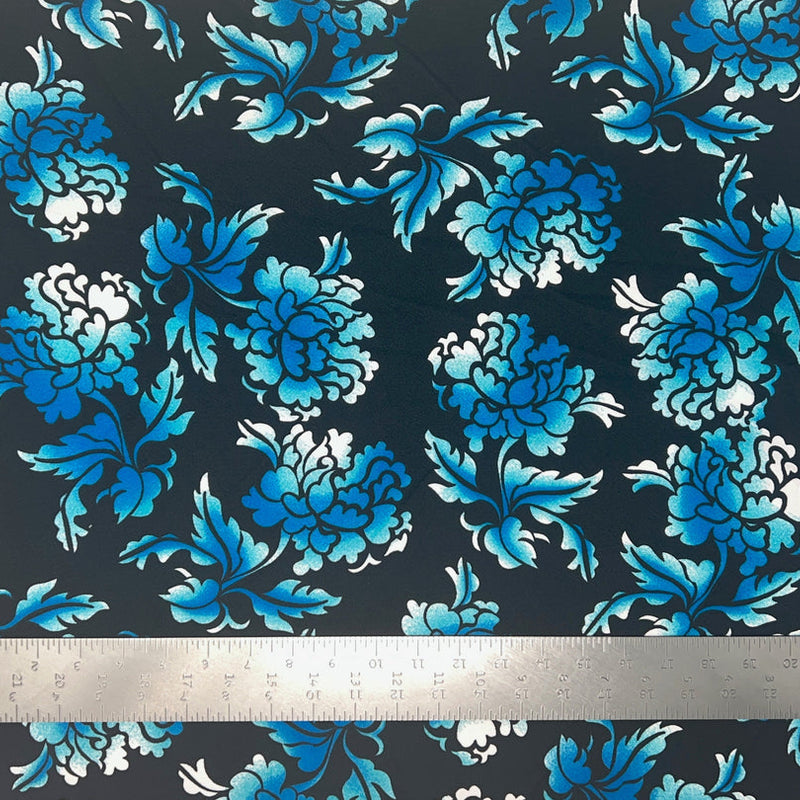 1 Yard Stretch Liverpool Floral Knit Fabric for Blouses, Dresses, Tops, and Skirts Textured 58 inch