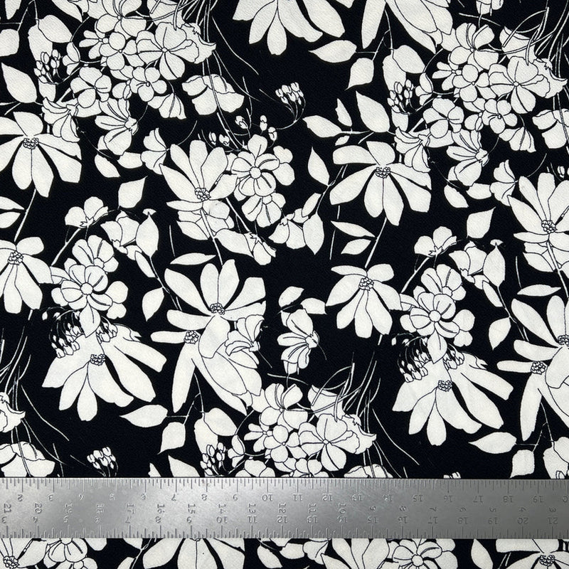 1 Yard Floral Liverpool Knit Fabric – Textured Stretch Material for Dresses, Blouses, Tops, Skirts – 58 Inch