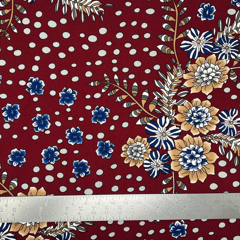 1 Yard Floral Liverpool Knit Fabric – Stretch Crepe Fabric for Dresses, Blouses, Skirts – 58 Inch