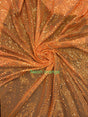 Neon Orange Small Confetti Sequin Polyester Fabric - Neon Orange, 3 Mm Sequin Dots, 42" Width (1 Yard)