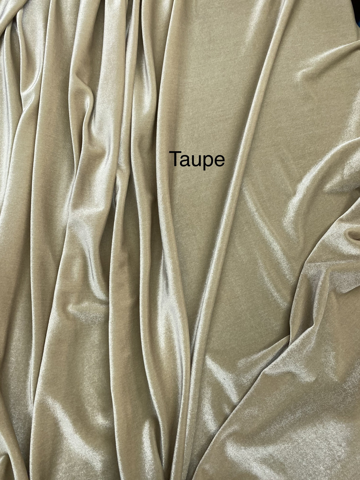 Taupe Stretch Velvet Fabric - Taupe, 58"-60" Width (1 Yard)