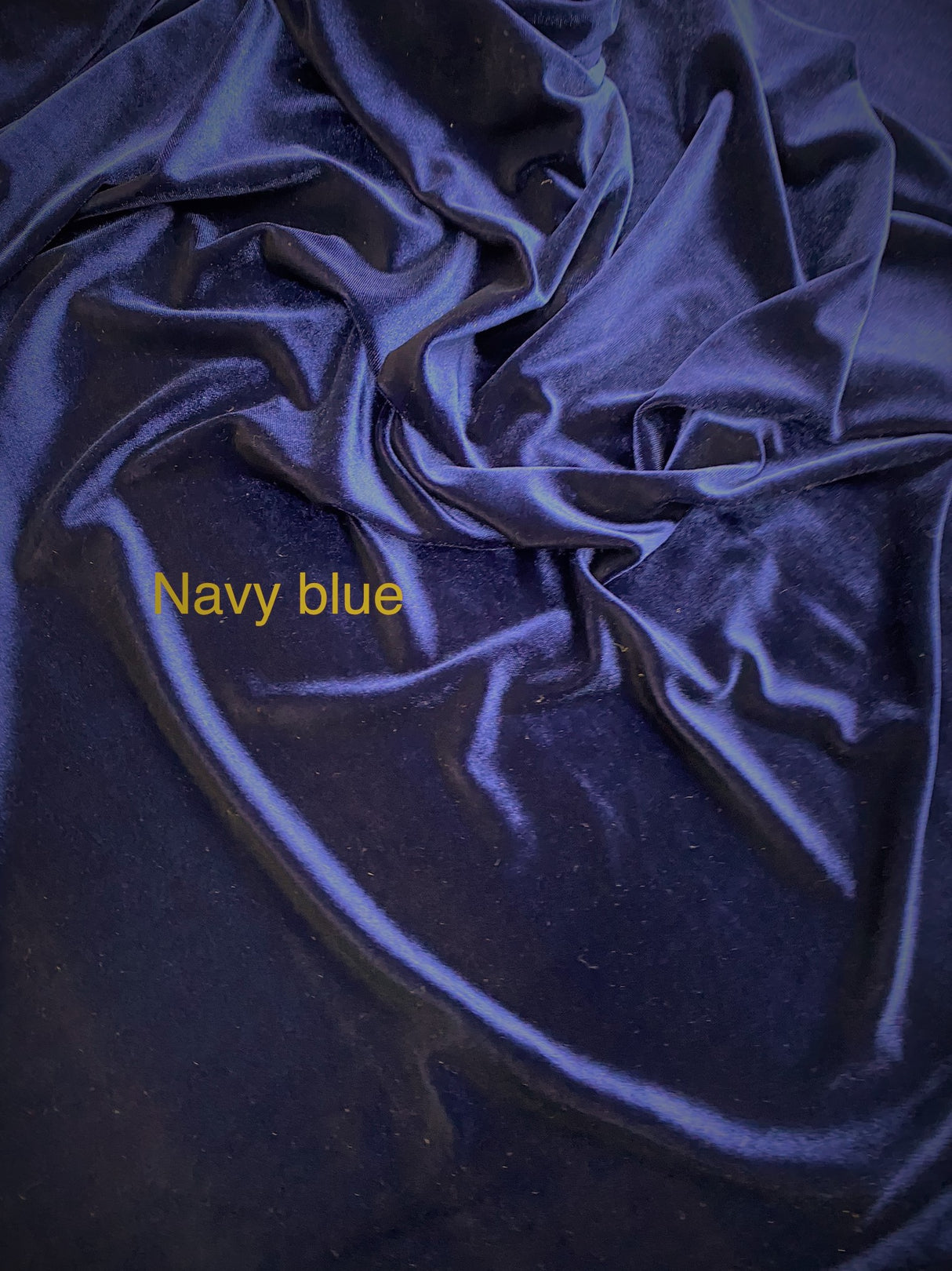 Navy Stretch Velvet Fabric - Navy, 58"-60" Width (1 Yard)