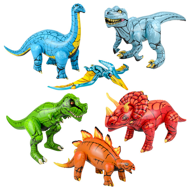 Dinosaur Inflatable Assortment (6 Pc Poly Bag)