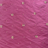 Inessa Fabric Silk Fabric - Floral Embroidered With Jewels, 54" Width (1 Yard)