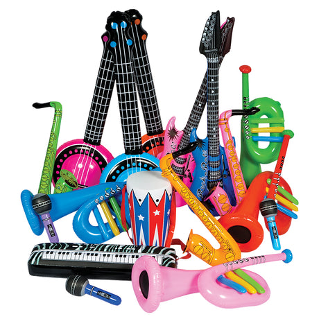 Inflatable Rock Band Instrument Kit (24 Pc Pack)