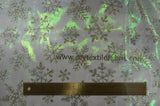 Glitter Snowflake Organza Polyester Fabric - Iridescent Sheer Christmas Snowflake, 58/60" Width (1 Yard)