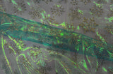 Glitter Snowflake Organza Polyester Fabric - Iridescent Sheer Christmas Snowflake, 58/60" Width (1 Yard)