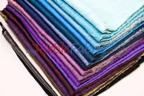 Iridescent Crush Shimmer Rayon Polyester Fabric - Iridescent Two-Tone Crushed Shimmer, 52/54" Width, Multiple Colors (Yards & Bolts)