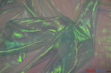 Iridescent Pearl Organza Polyester Fabric - Sheer Holographic, 58/60" Width (1 Yard)