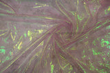 Glitter Snowflake Organza Polyester Fabric - Iridescent Sheer Christmas Snowflake, 58/60" Width (1 Yard)