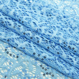 Isabelle Stretch Lace Sequin Nylon Spandex Fabric - Embroidered Sequins, 50" Width (1 Yard)