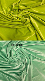 Mint Green Stretch Velvet Fabric - Mint Green, Velvet, 58"-60" Width (1 Yard)