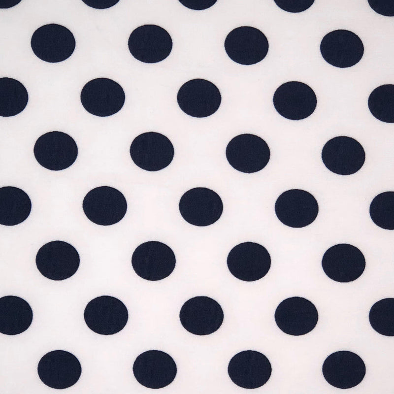 1 Yard ITY Knit Polka Dot Print Fabric for Stylish Apparel 60 Inches Wide