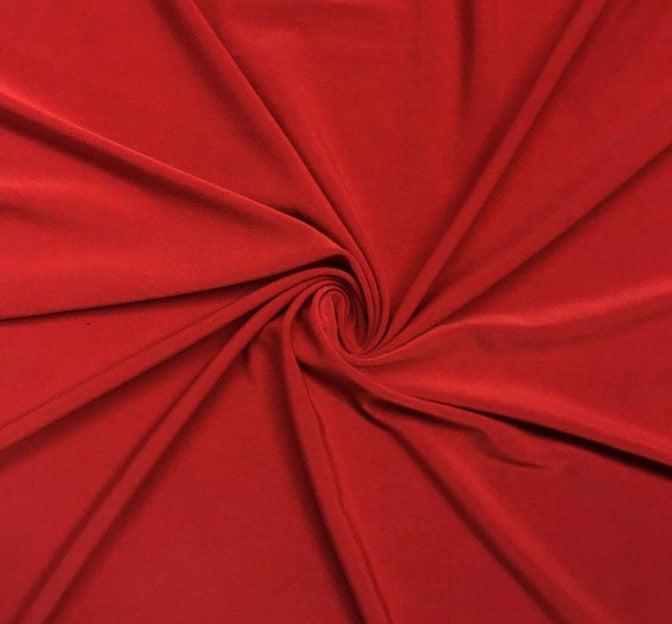 ITY Red Polyester Spandex Fabric - Red, 58/60" Width