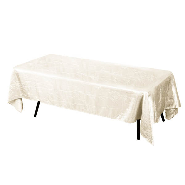 Ivory Crinkle Crushed Taffeta Rectangular Tablecloth 60 x 108″