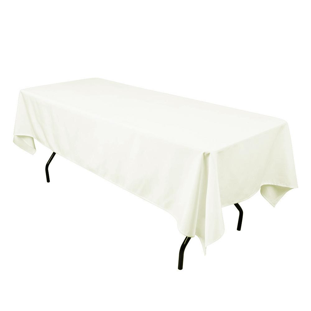 Ivory 100% Polyester Rectangular Tablecloth 60″ x 126″