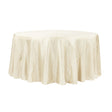 120″ Ivory Crinkle Crushed Taffeta Round Tablecloth