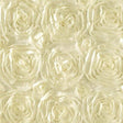 Ivory Rosette Satin Fabric,