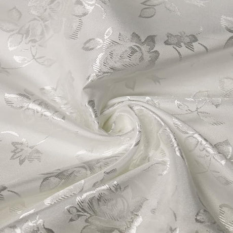 Floral Jacquard Satin Fabric - Floral Woven Brocade, 60" Width