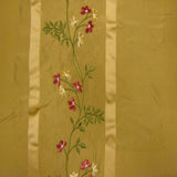 Ivy Silk Fabric - Striped Floral Embroidered, 54" Width (1 Yard)