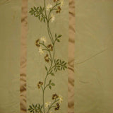 Ivy Silk Fabric - Striped Floral Embroidered, 54" Width (1 Yard)