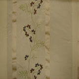 Ivy Silk Fabric - Striped Floral Embroidered, 54" Width (1 Yard)