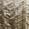 Ivy Silk Fabric - Striped Floral Embroidered, 54" Width (1 Yard)