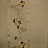 Ivy Silk Fabric - Striped Floral Embroidered, 54" Width (1 Yard)