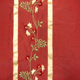 Ivy Silk Fabric - Striped Floral Embroidered, 54" Width (1 Yard)