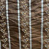 Ivy Silk Fabric - Striped Floral Embroidered, 54" Width (1 Yard)