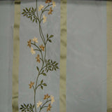 Ivy Silk Fabric - Striped Floral Embroidered, 54" Width (1 Yard)
