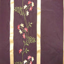 Ivy Silk Fabric - Striped Floral Embroidered, 54" Width (1 Yard)