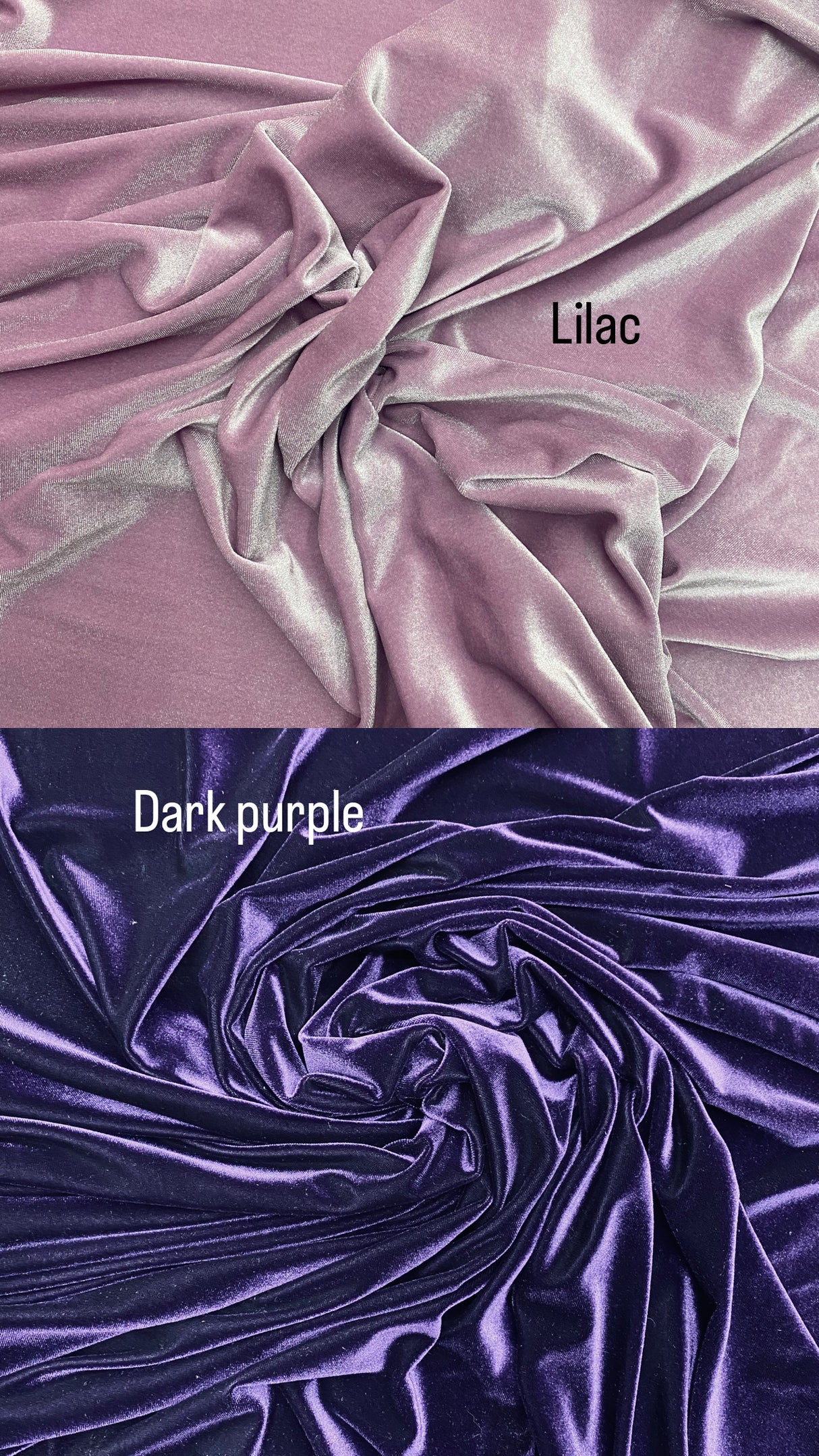 Dark Purple Stretch Velvet Fabric - Dark Purple, 58"-60" Width
