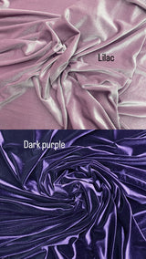 Dark Purple Stretch Velvet Fabric - Dark Purple, 58"-60" Width