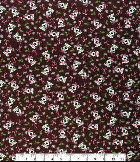 Quilting Cotton I Woof You Holiday Red and Green Glitter Christmas Fabric